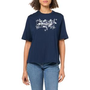Columbia Womens North Cascades Relaxed Tee(Collegiate Navy/Floral Emblem)