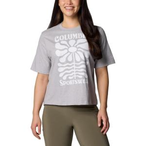Columbia Womens North Cascades Relaxed Tee(Columbia Grey Heather/Floral Groove)