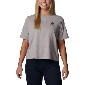 Columbia Womens North Cascades Relaxed Tee(Columbia Grey Hthr/Framed Halftone Logo)