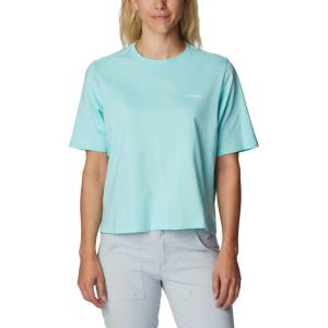 Columbia Womens North Cascades Relaxed Tee(Gulf Stream/Aura Aurora Fish)