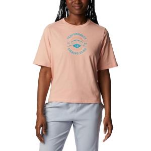 Columbia Womens North Cascades Relaxed Tee(Light Coral/Fair Weather Graphic)