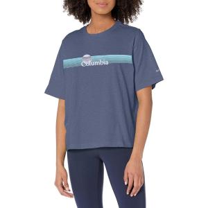 Columbia Womens North Cascades Relaxed Tee(Nocturnal/Inverted Brand Graphic)