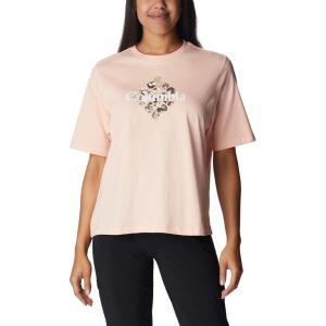 Columbia Womens North Cascades Relaxed Tee(Peach Blossom/Centered Gem Solarized)