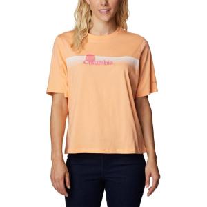 Columbia Womens North Cascades Relaxed Tee(Peach/Inverted Brand Graphic)