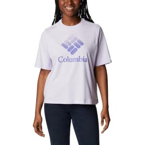 Columbia Womens North Cascades Relaxed Tee(Purple Tint/Csc Stacked Gradient Grx)