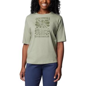Columbia Womens North Cascades Relaxed Tee(Safari/Floral Groove)