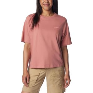 Columbia Womens North Cascades Relaxed Tee(Sandalwood Pink/Sorbet Easy Breezy)