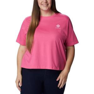 Columbia Womens North Cascades Relaxed Tee(Wild Geranium/Framed Halftone Logo Grx)