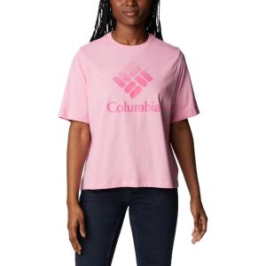 Columbia Womens North Cascades Relaxed Tee(Wild Rose/Csc Stacked Gradient Graphic)