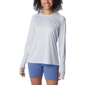 Columbia Women’s Tidal Tee Hoodie(Cirrus Grey/Ocean Blue Logo)
