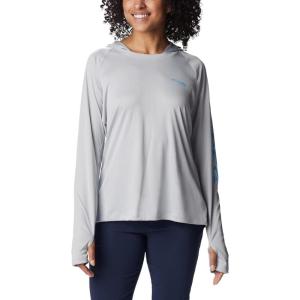 Columbia Women’s Tidal Tee Hoodie(Cool Grey/Riptide Logo)