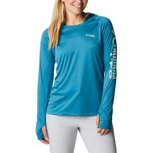 Columbia Women’s Tidal Tee Hoodie(Deep Marine/Light Lime Logo)