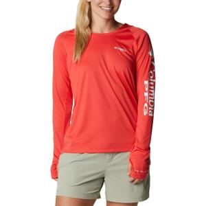 Columbia Women’s Tidal Tee Hoodie(Red Hibiscus/White Logo)