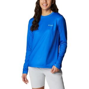 Columbia Womens Tidal Tee™ PFG Fish Flag LsTidal Tee PFG Fish Flag Long Sleeve(Blue Macaw/Gulf Stream Gradient)