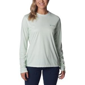 Columbia Womens Tidal Tee™ PFG Fish Flag LsTidal Tee PFG Fish Flag Long Sleeve(Light Lime/Safari Gradient)