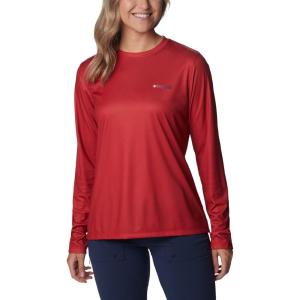 Columbia Womens Tidal Tee™ PFG Fish Flag LsTidal Tee PFG Fish Flag Long Sleeve(Red Spark/Bluestone Gradient)