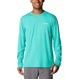 Columbia mens Pfg Zero Rules Long Sleeve Shirt(Electric Turquoise)