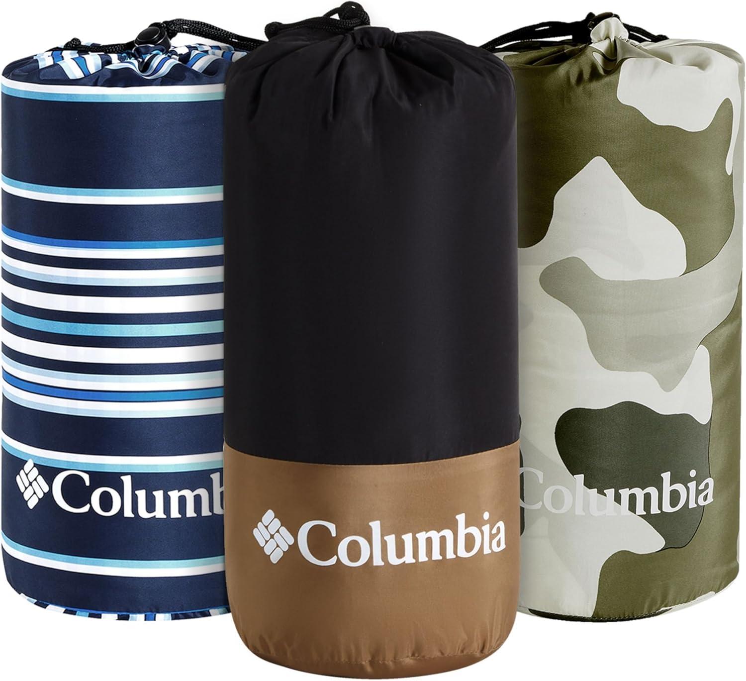 imageColumbia 50quot x 60quot Down Alternative Throw Blanket Outdoor Essentials for Camping Picnics and Adventures Soft and Cozy Home Essentials for Bed and Living Room 100 Polyester Fill CamoBlue Stripe