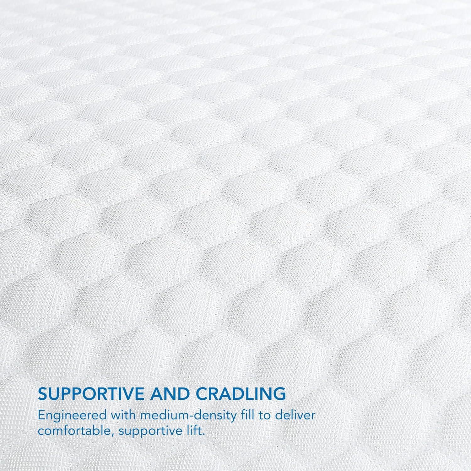 imageColumbia Comfort Ice Fiber Side Sleeper Down Alternative Bed Pillow with Polyester Fiberfill Supportive Cooling Double Sided Breathable Cover Back ampamp Stomach Sleeper StandardQueen Pack of 1Side Sleeper