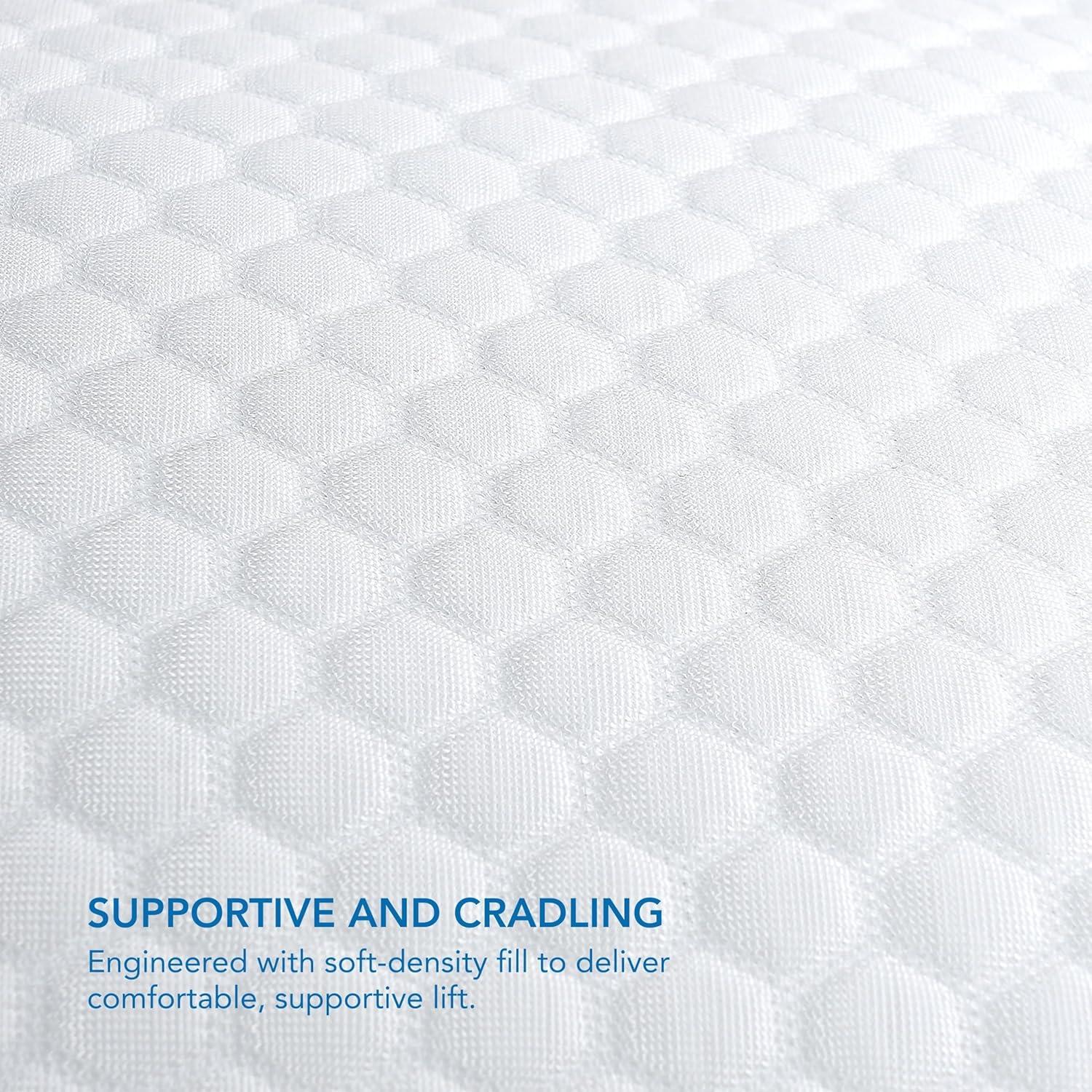 imageColumbia Comfort Ice Fiber Side Sleeper Down Alternative Bed Pillow with Polyester Fiberfill Supportive Cooling Double Sided Breathable Cover Back ampamp Stomach Sleeper StandardQueen Pack of 1Back Stomach Sleeper