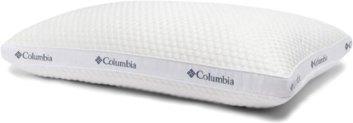 imageColumbia Comfort Ice Fiber Side Sleeper Down Alternative Bed Pillow with Polyester Fiberfill Supportive Cooling Double Sided Breathable Cover Back ampamp Stomach Sleeper StandardQueen Pack of 1Back Stomach Sleeper