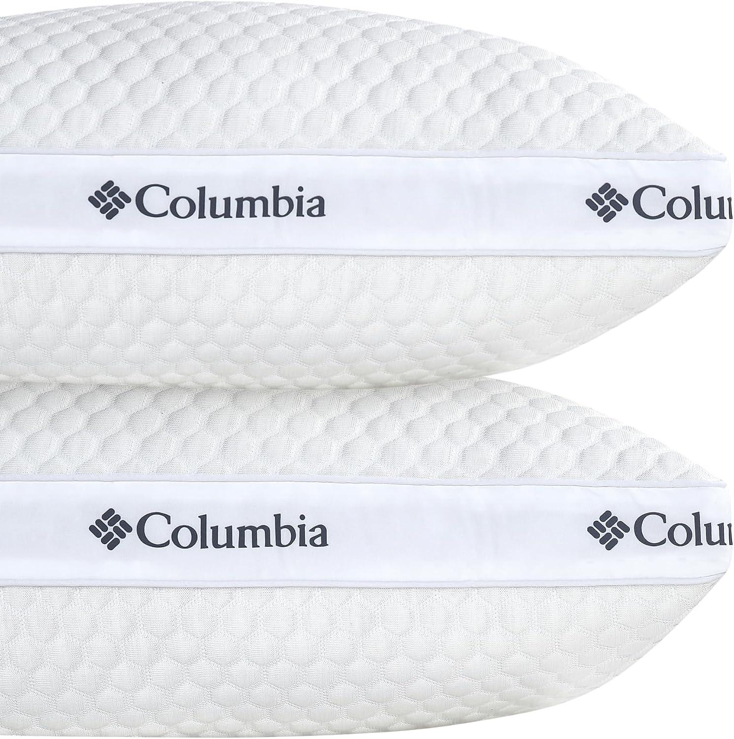 imageColumbia Comfort Ice Fiber Side Sleeper Down Alternative Bed Pillow with Polyester Fiberfill Supportive Cooling Double Sided Breathable Cover Back ampamp Stomach Sleeper StandardQueen Pack of 1Side Sleeper