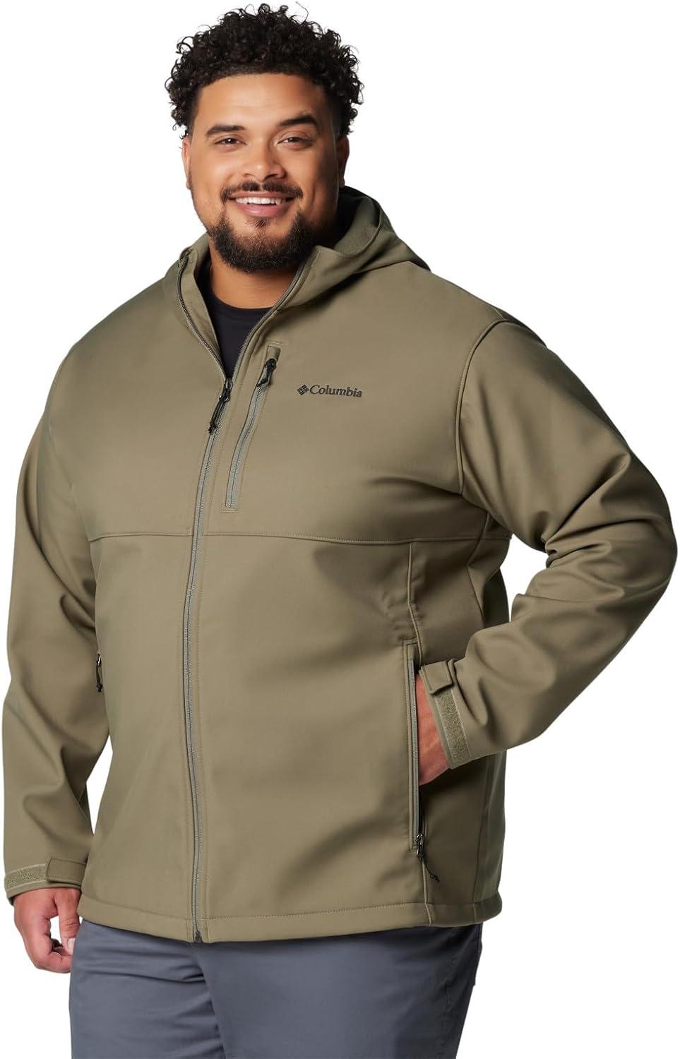 imageColumbia Mens Ascender II Hooded Softshell Rain JacketStone Green