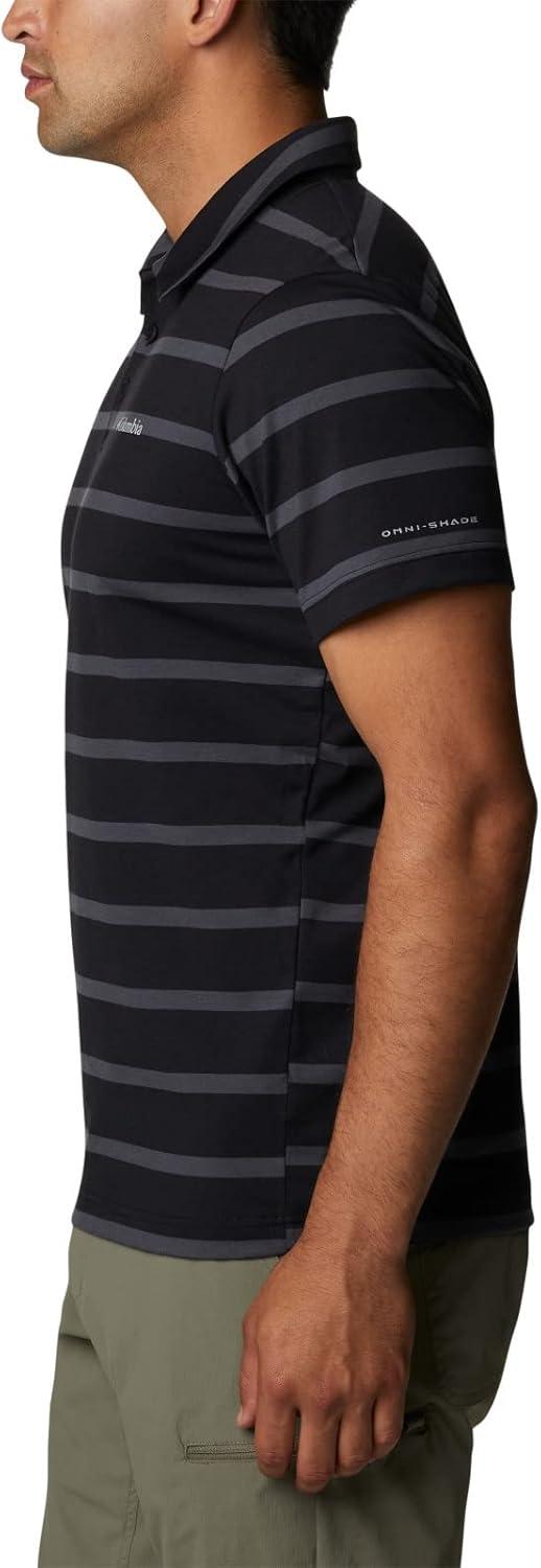 imageColumbia Mens Columbia Hike PoloHiking ShirtBlackShark Heather Stripe