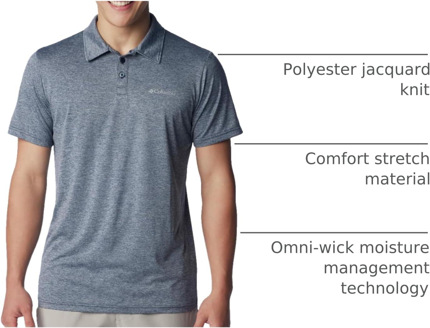 imageColumbia Mens Columbia Hike PoloHiking ShirtCollegiate Navy Heather