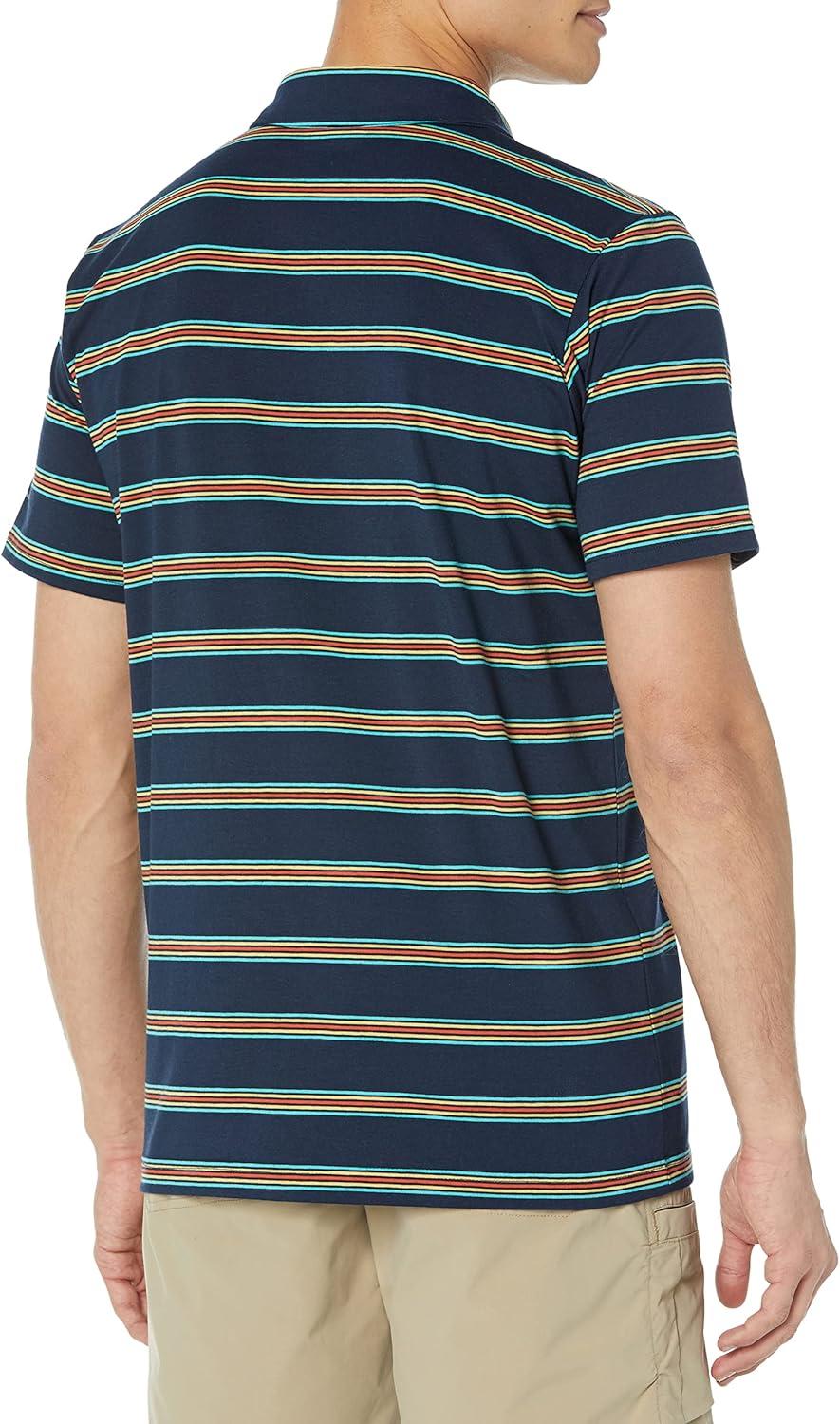 imageColumbia Mens Columbia Hike PoloHiking ShirtCollegiate Navy Scattered Stripe