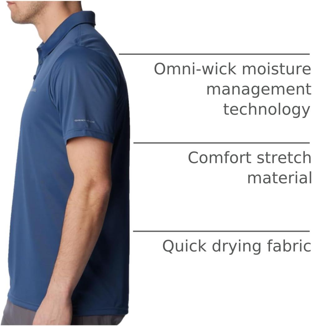 imageColumbia Mens Columbia Hike PoloHiking ShirtDark Mountain