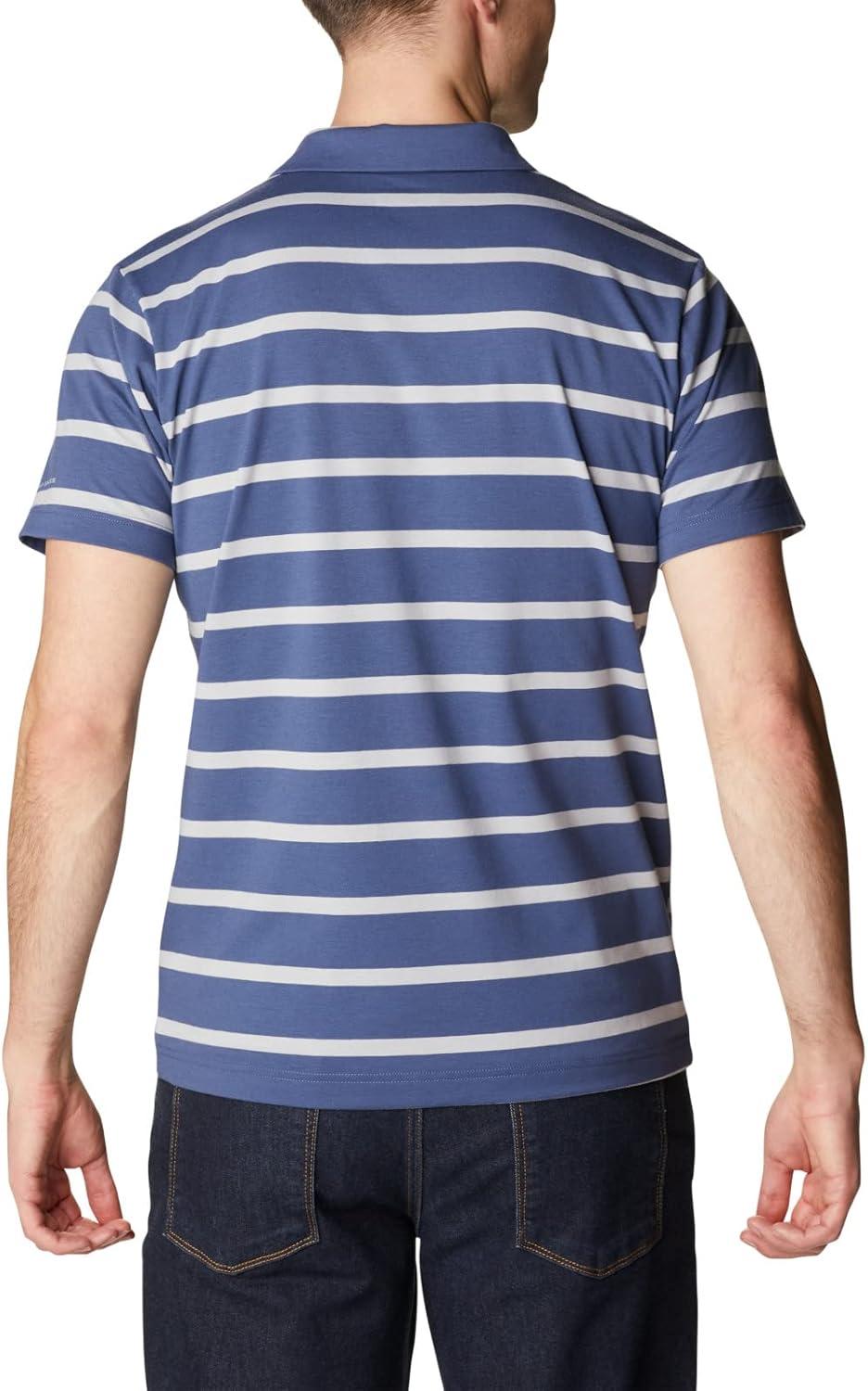 imageColumbia Mens Columbia Hike PoloHiking ShirtDark MountainColumbia Grey Stripe