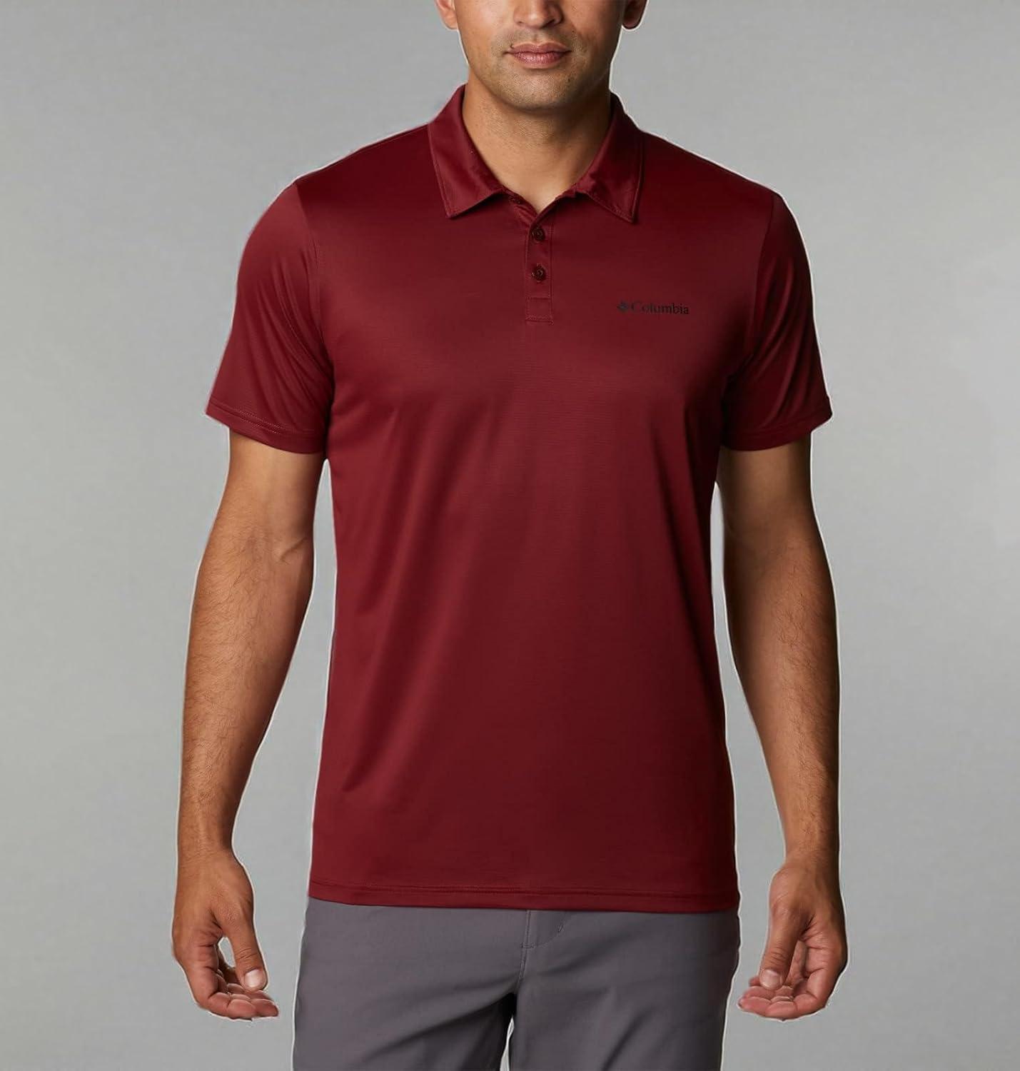 imageColumbia Mens Columbia Hike PoloHiking ShirtRed Jasper