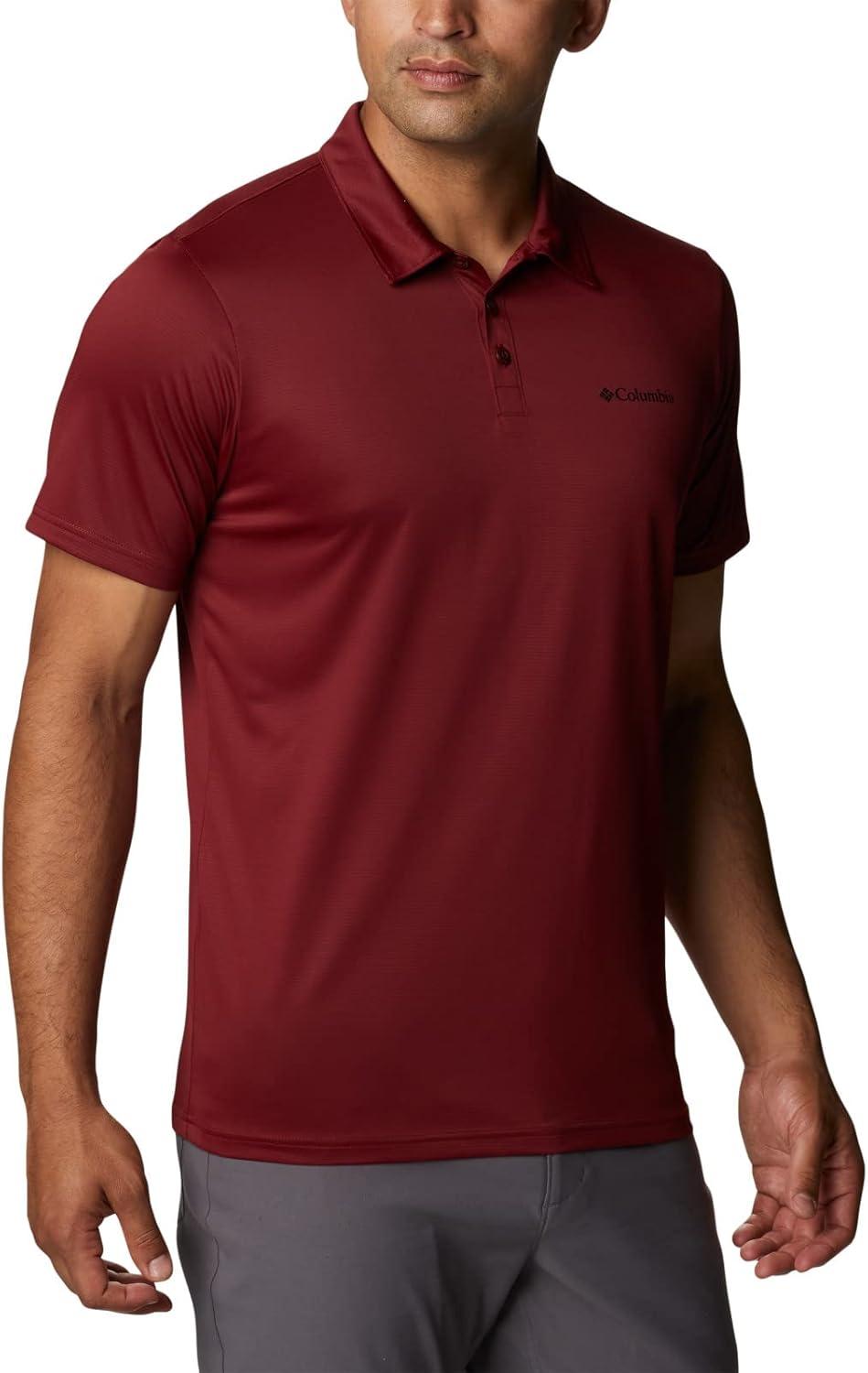 imageColumbia Mens Columbia Hike PoloHiking ShirtRed Jasper