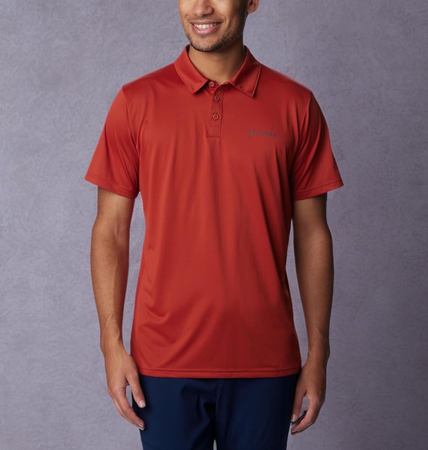 imageColumbia Mens Columbia Hike PoloHiking ShirtWarp Red
