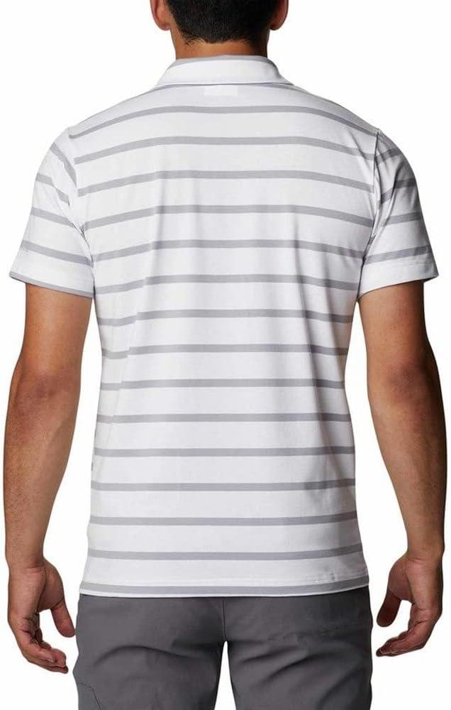 imageColumbia Mens Columbia Hike PoloHiking ShirtWhiteColumbia Grey Stripe