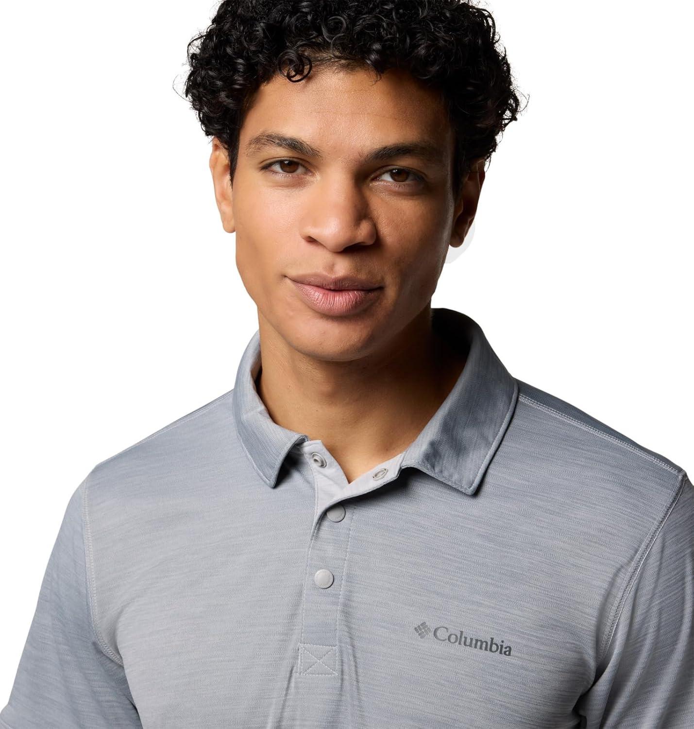imageColumbia Mens Sage Peak Knit PoloColumbia Grey Heather
