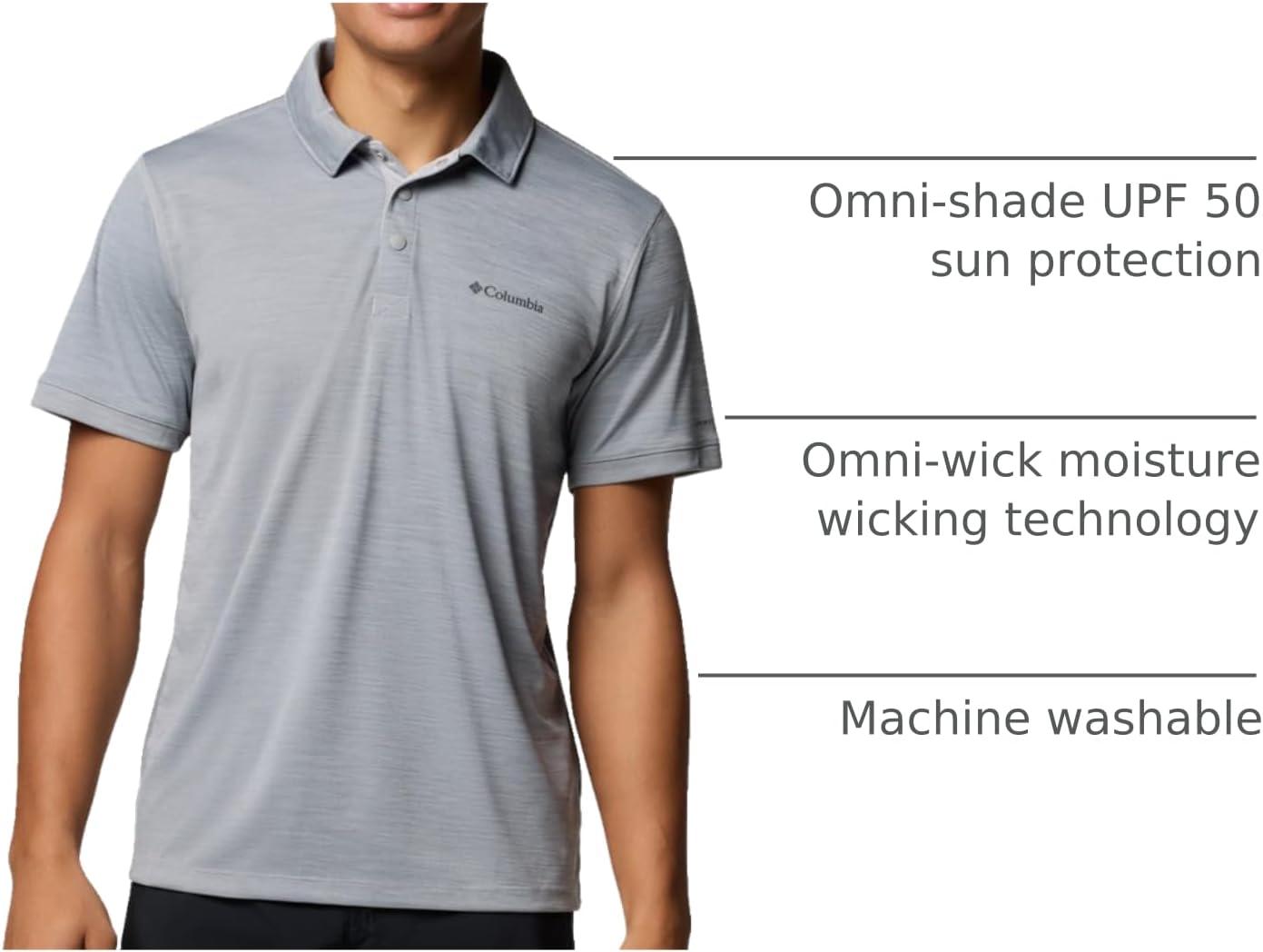 imageColumbia Mens Sage Peak Knit PoloColumbia Grey Heather