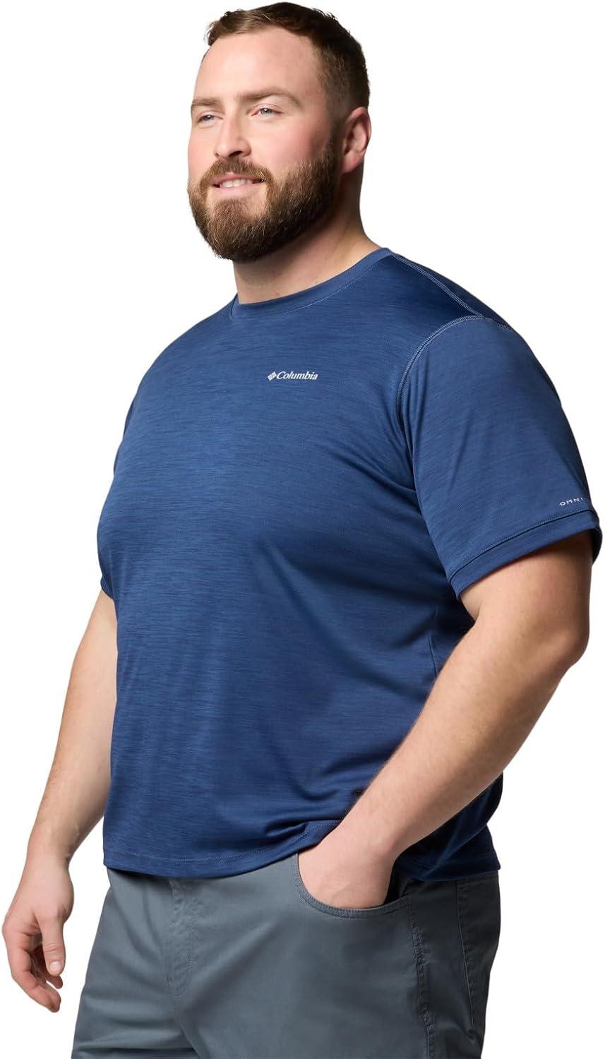 imageColumbia Mens Sage Peak Knit Short Sleeve CrewDark Mountain Heather