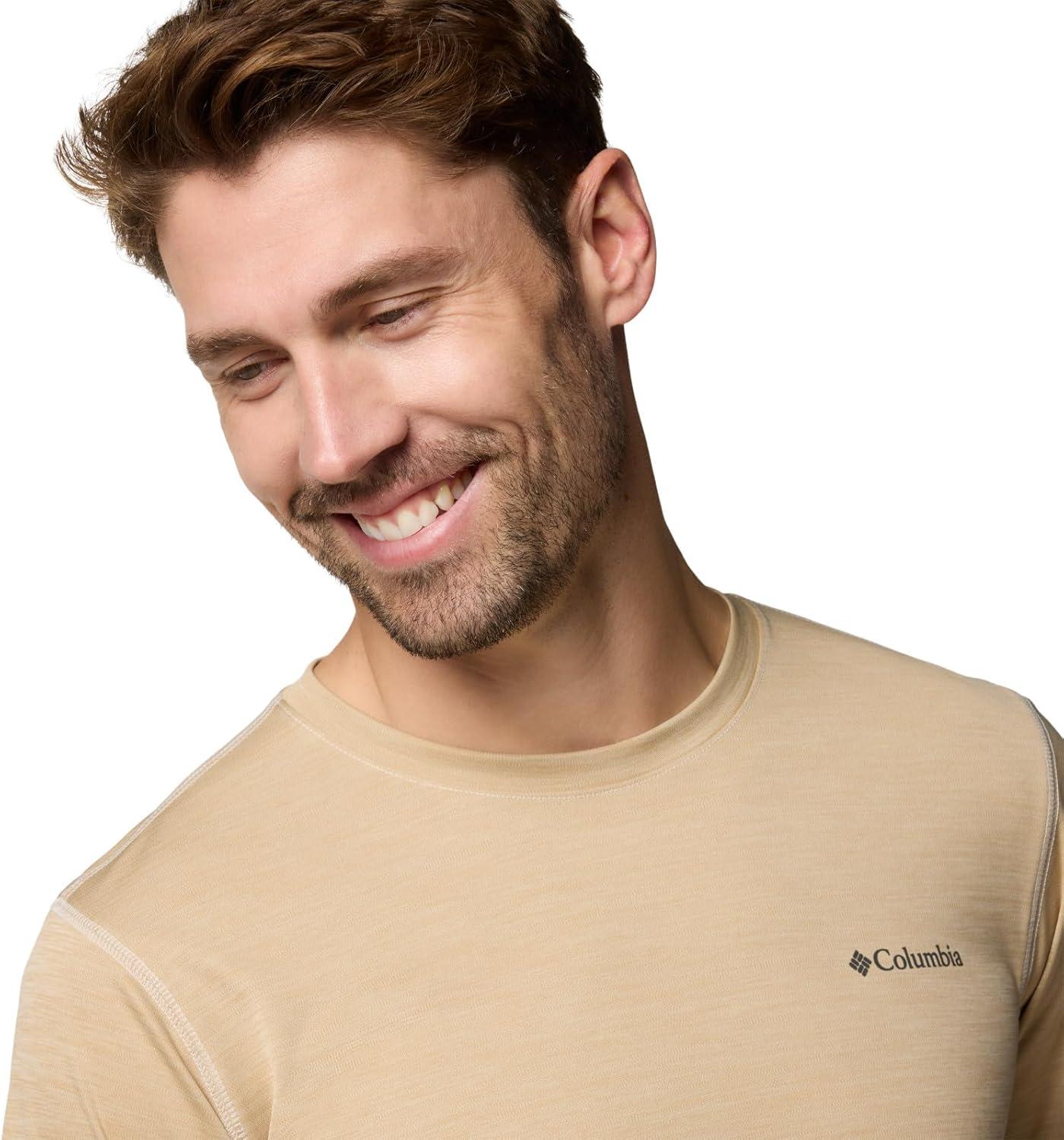 imageColumbia Mens Sage Peak Knit Short Sleeve CrewDark Stone Heather