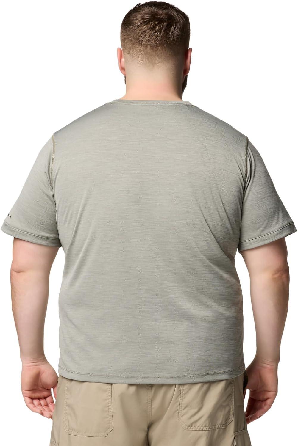 imageColumbia Mens Sage Peak Knit Short Sleeve CrewStone Green Heather