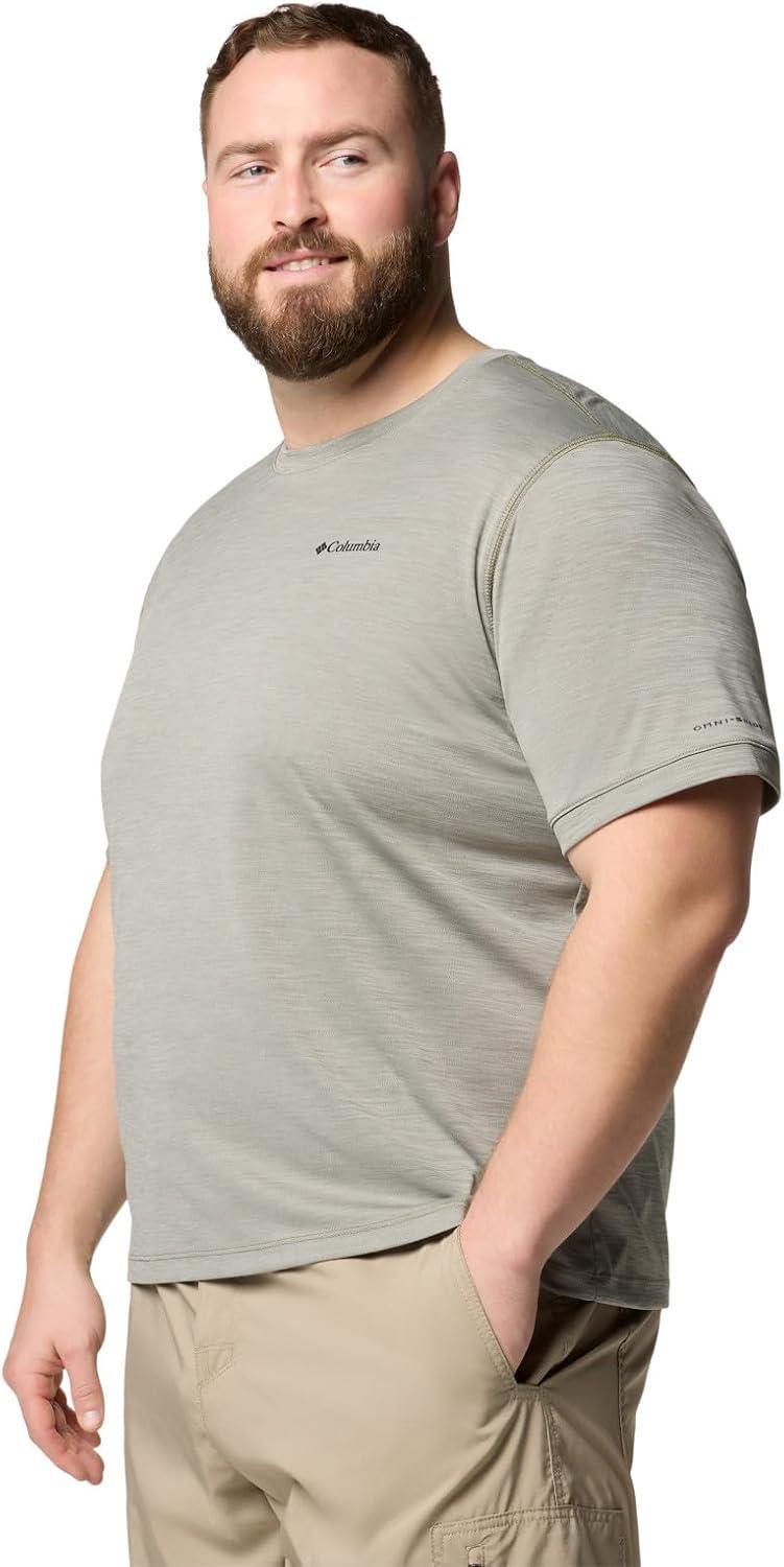 imageColumbia Mens Sage Peak Knit Short Sleeve CrewStone Green Heather