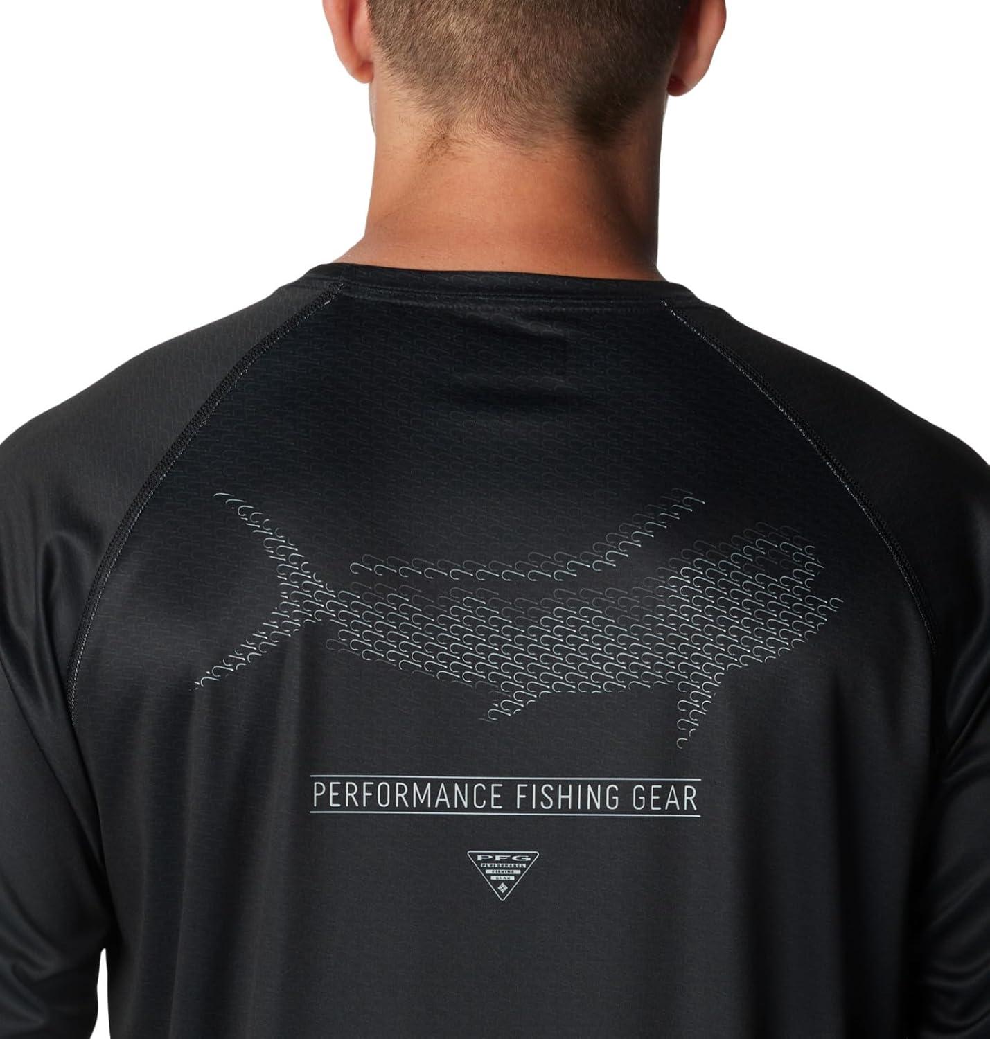 imageColumbia Mens Super Terminal Tackle PFG Super Fade Long SleeveBlackFish Hooks Super Fade