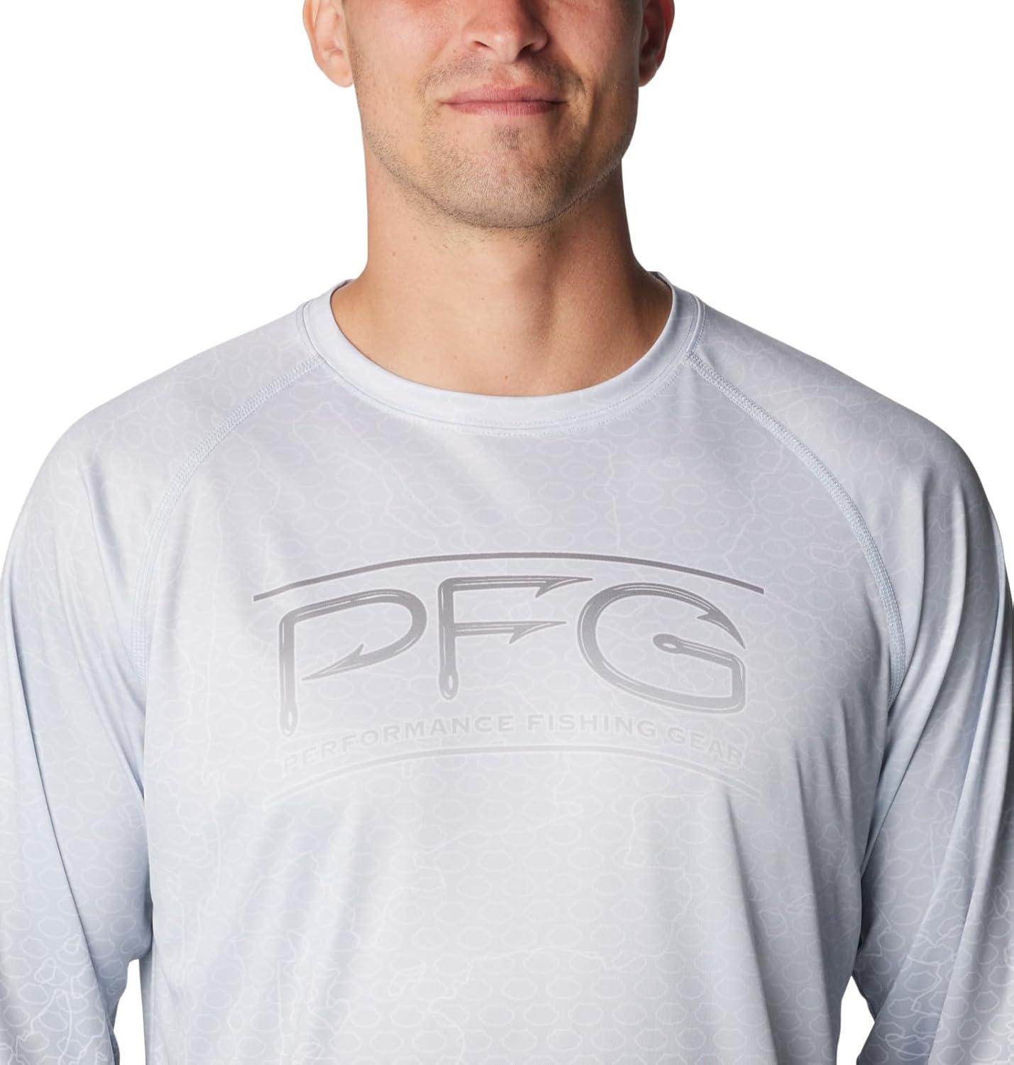 imageColumbia Mens Super Terminal Tackle PFG Super Fade Long SleeveCirrus Grey TechcamoBathymetric Super Fade