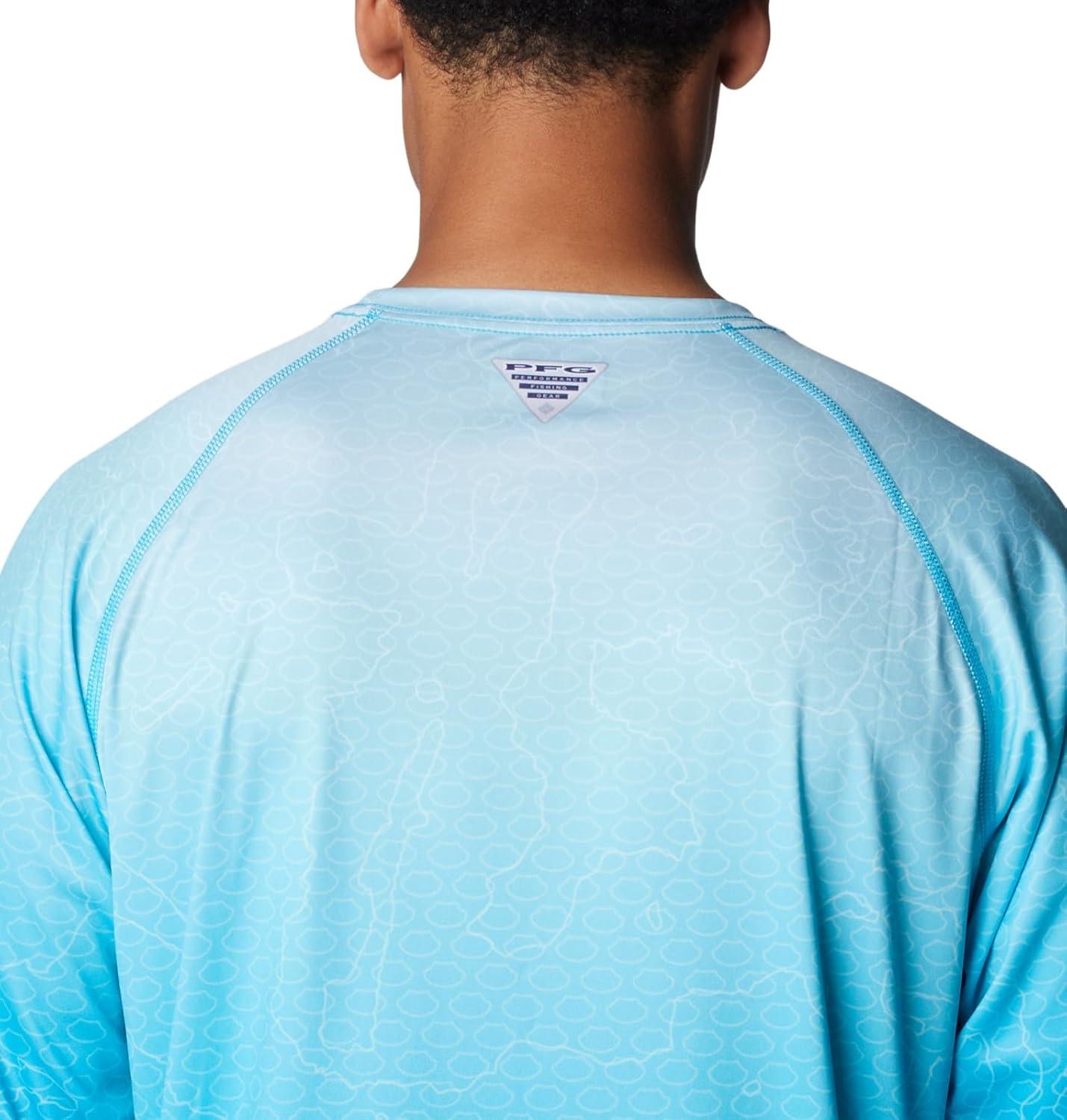 imageColumbia Mens Super Terminal Tackle PFG Super Fade Long SleeveOcean Blue TechcamoBathymetric Super Fade