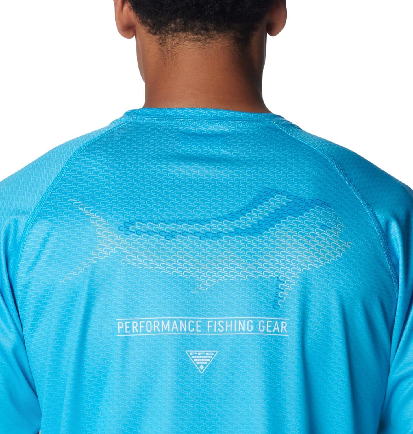 imageColumbia Mens Super Terminal Tackle PFG Super Fade Long SleeveOcean BlueFish Hooks Super Fade