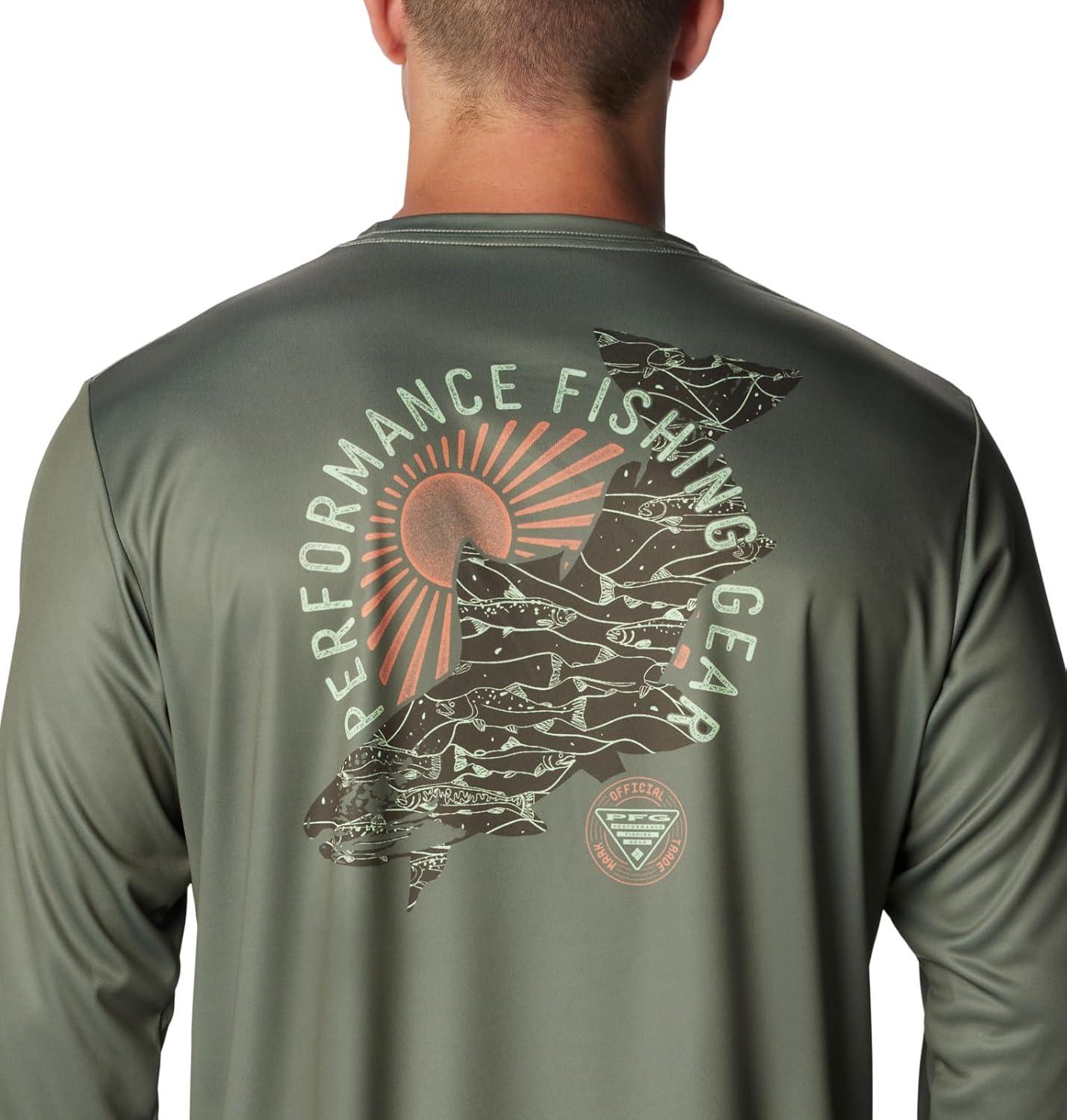 imageColumbia Mens Terminal Tackle PFG Tarpon Rise Long SleeveCypressTrout PrintAnadromous