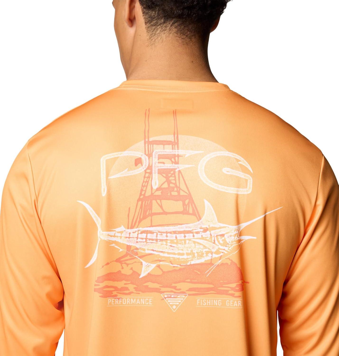 imageColumbia Mens Terminal Tackle PFG Tarpon Rise Long SleeveSummer OrangeMarlin Rise