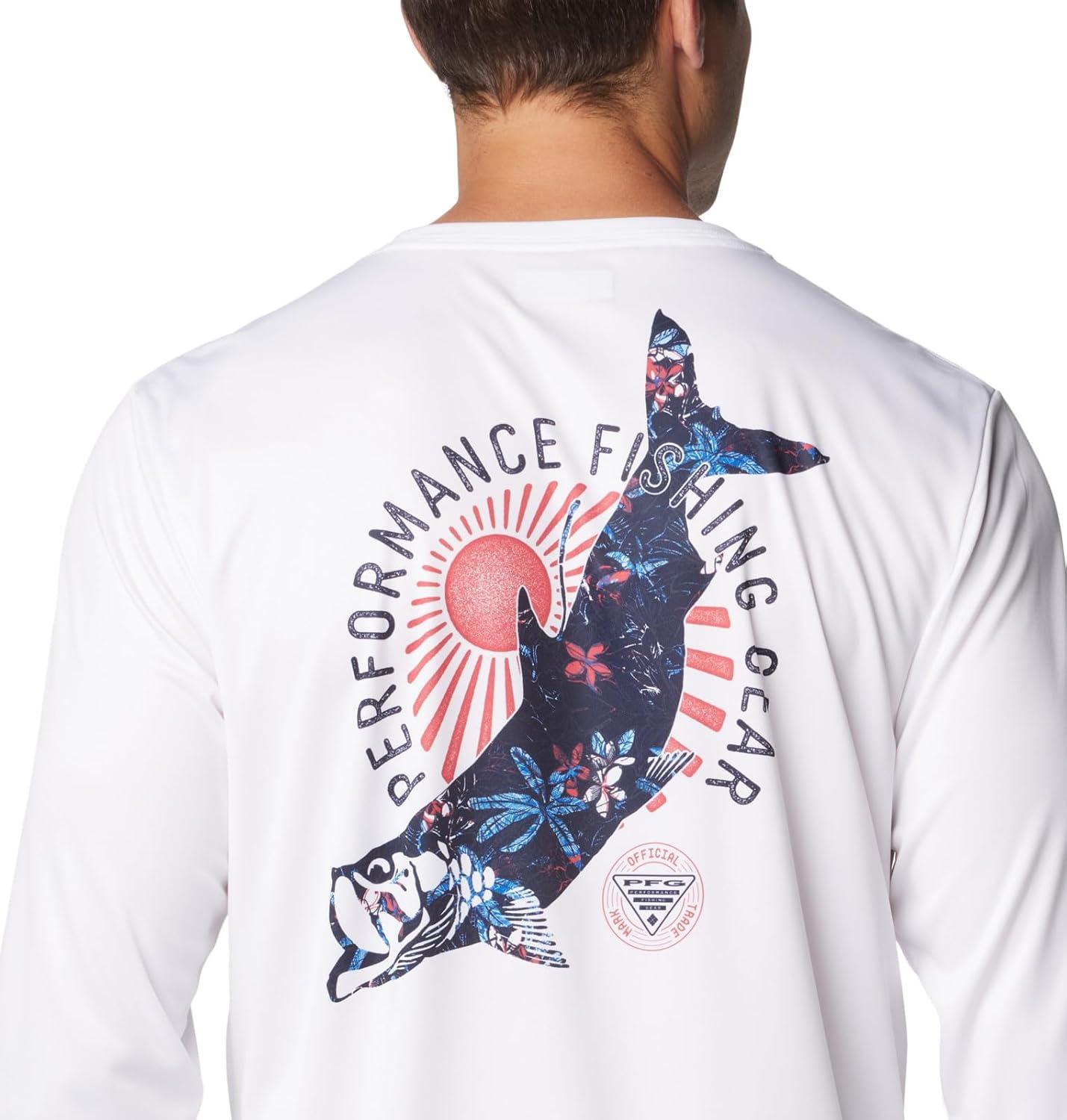 imageColumbia Mens Terminal Tackle PFG Tarpon Rise Long SleeveWhiteTarpon PrintPalmeria