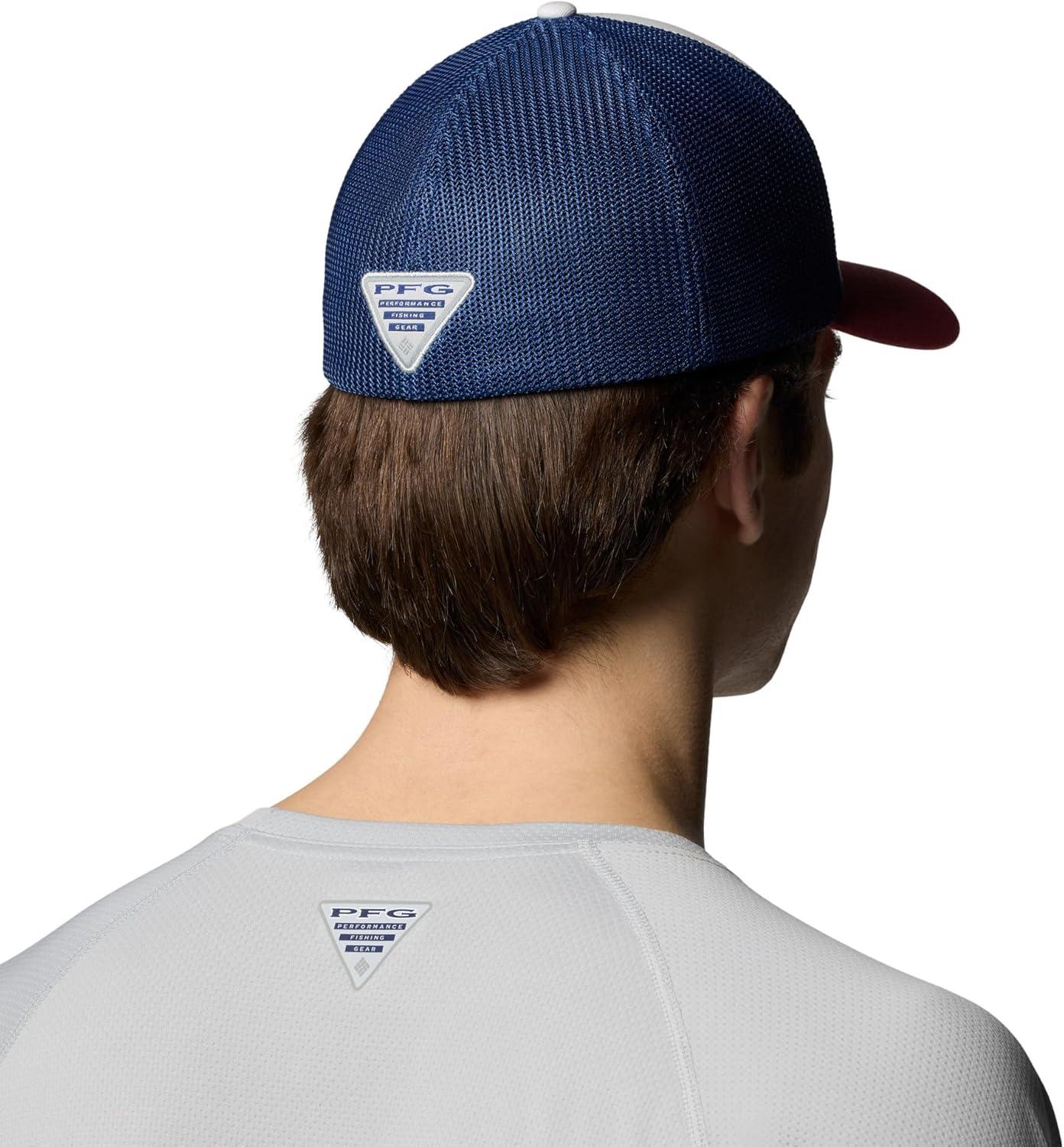 imageColumbia PFG Logo Mesh Ball CapWhiteDusty CrimsonCarbonUsa Flag